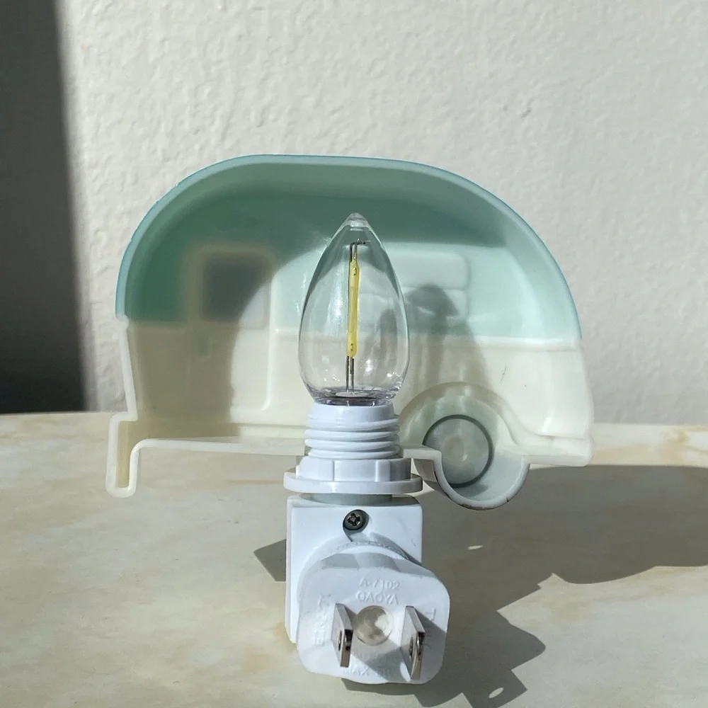 Teal Camper Night Light Bulb Included On/Off Switch - Camping Summer Decor